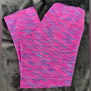 IAB MFG Pink & Blue Heather Flex High Waisted Capri Size XS Yoga Workout Legging